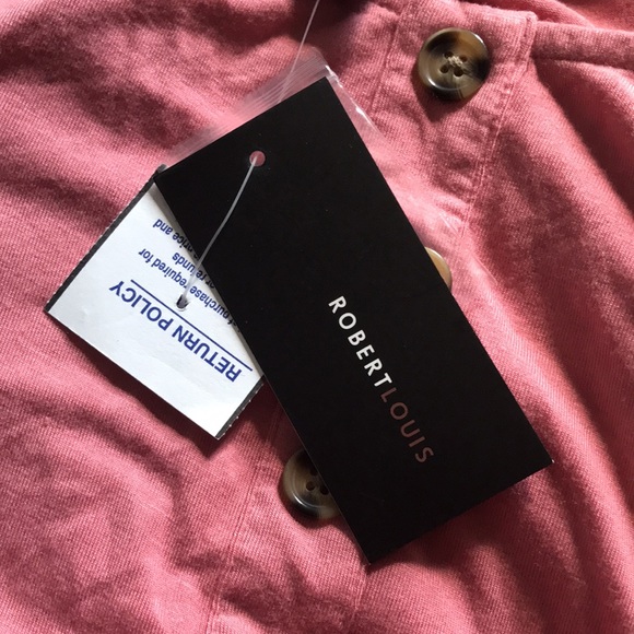 ROBERT LOUIS Punch pink ruched sleeve faux button dress brand new Size 1X - Picture 6 of 10